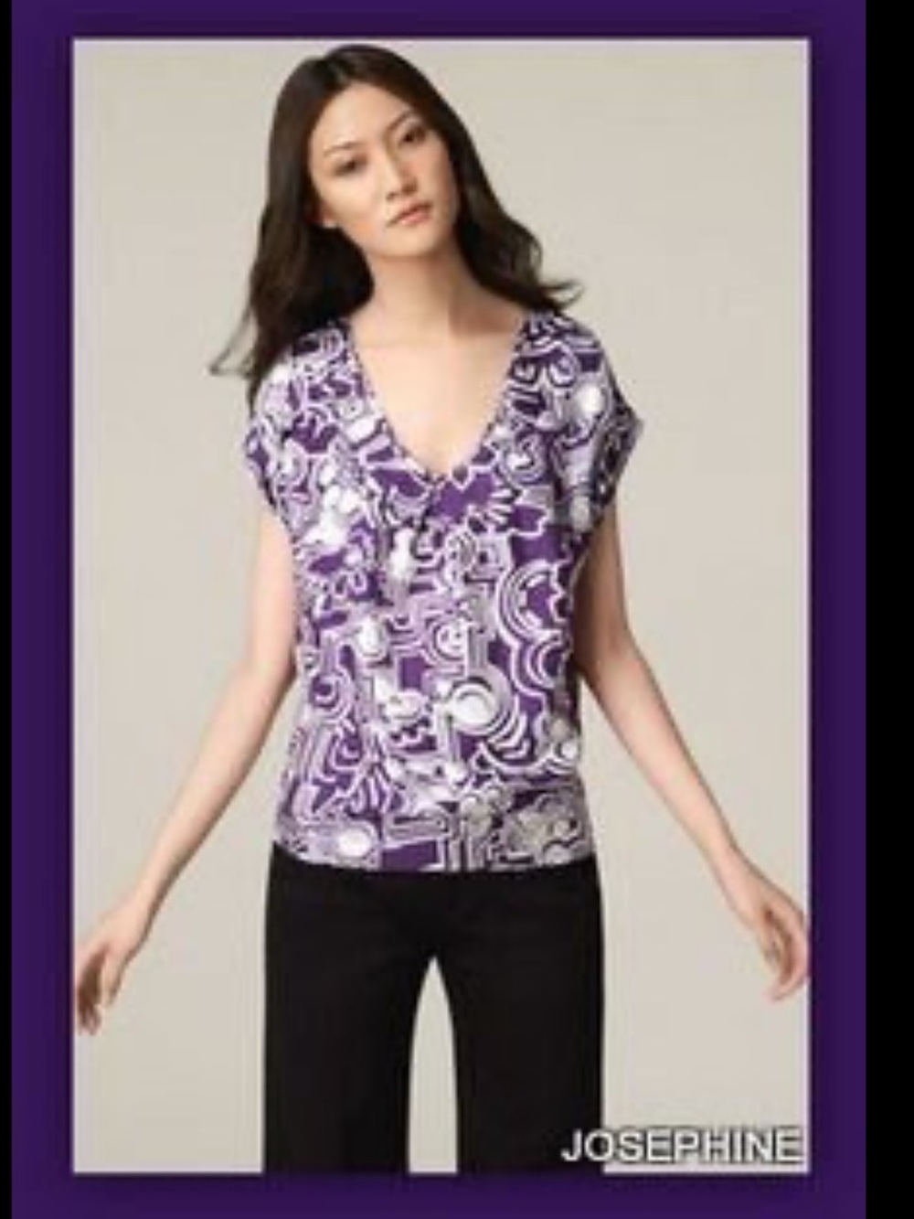 See By Chloe Purple & White 100% Silk Top